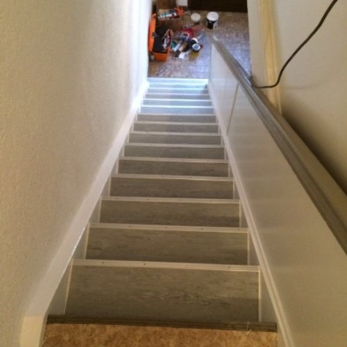 Verlegte Treppenbeläge