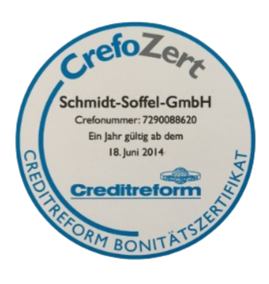 CrefoZert Bonitätszertifikat — Schmidt-Soffel GmbH