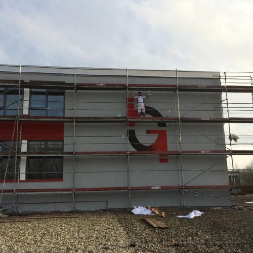 Fassadenarbeiten an einem Mehrfamilienhaus durch Schmidt-Soffel