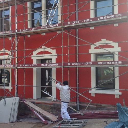 Maler während der Arbeit